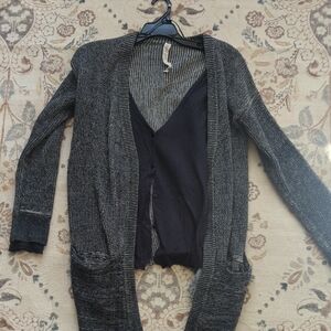 Lululemon Athletica Gray and Blue Knit Cardigan